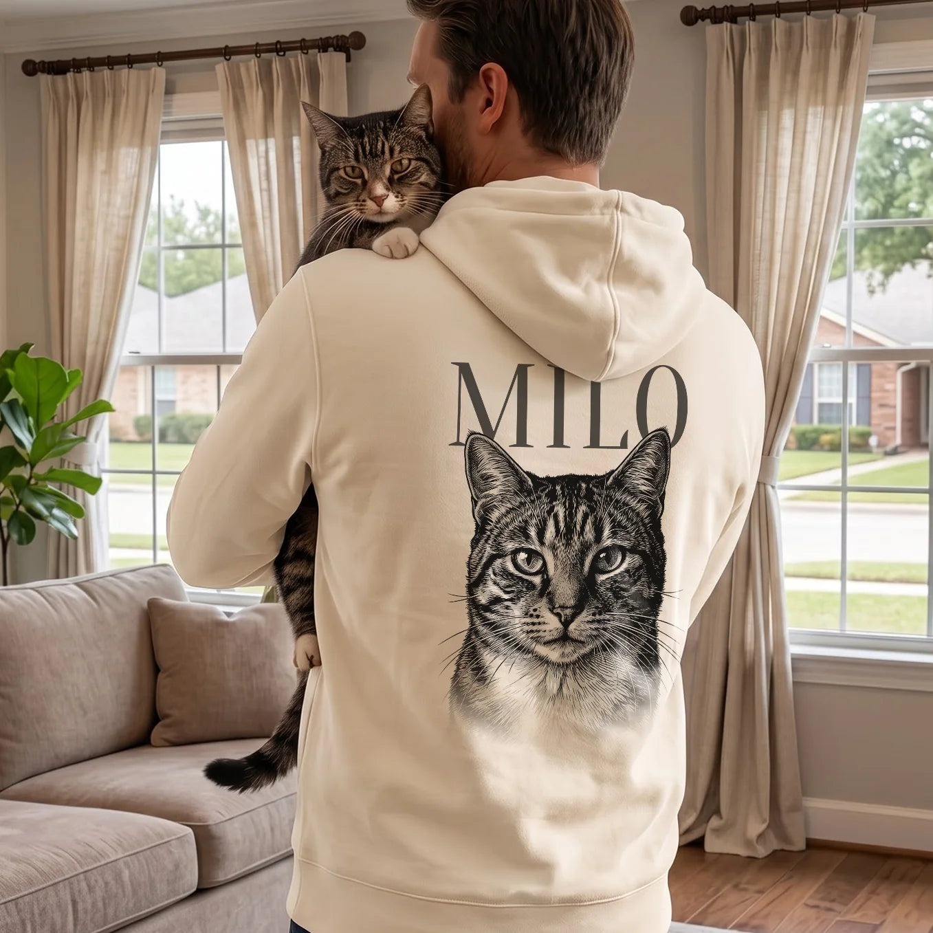 Personalized Hoodie "Cat Retro"