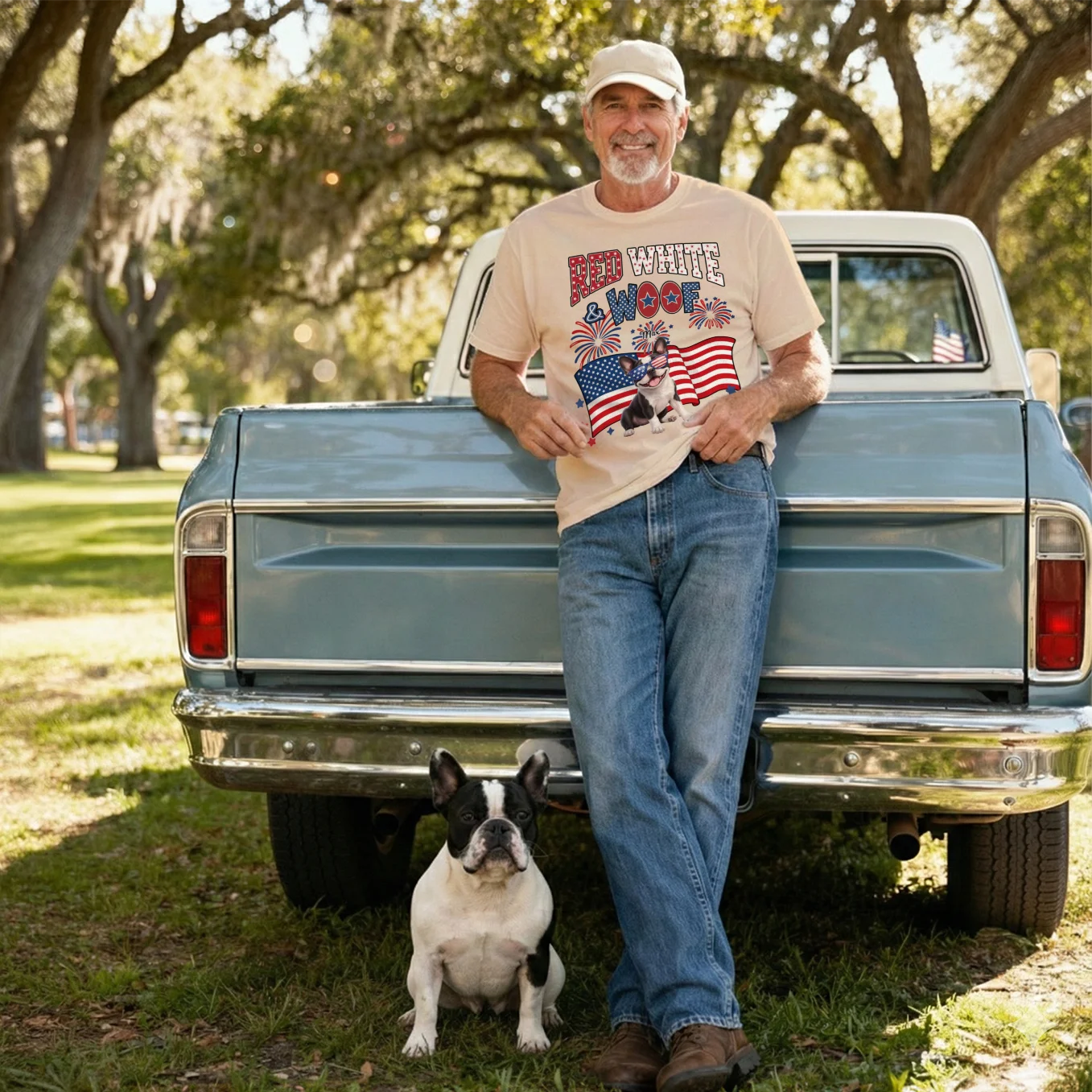 Personalized T-Shirt "Red White Woof"