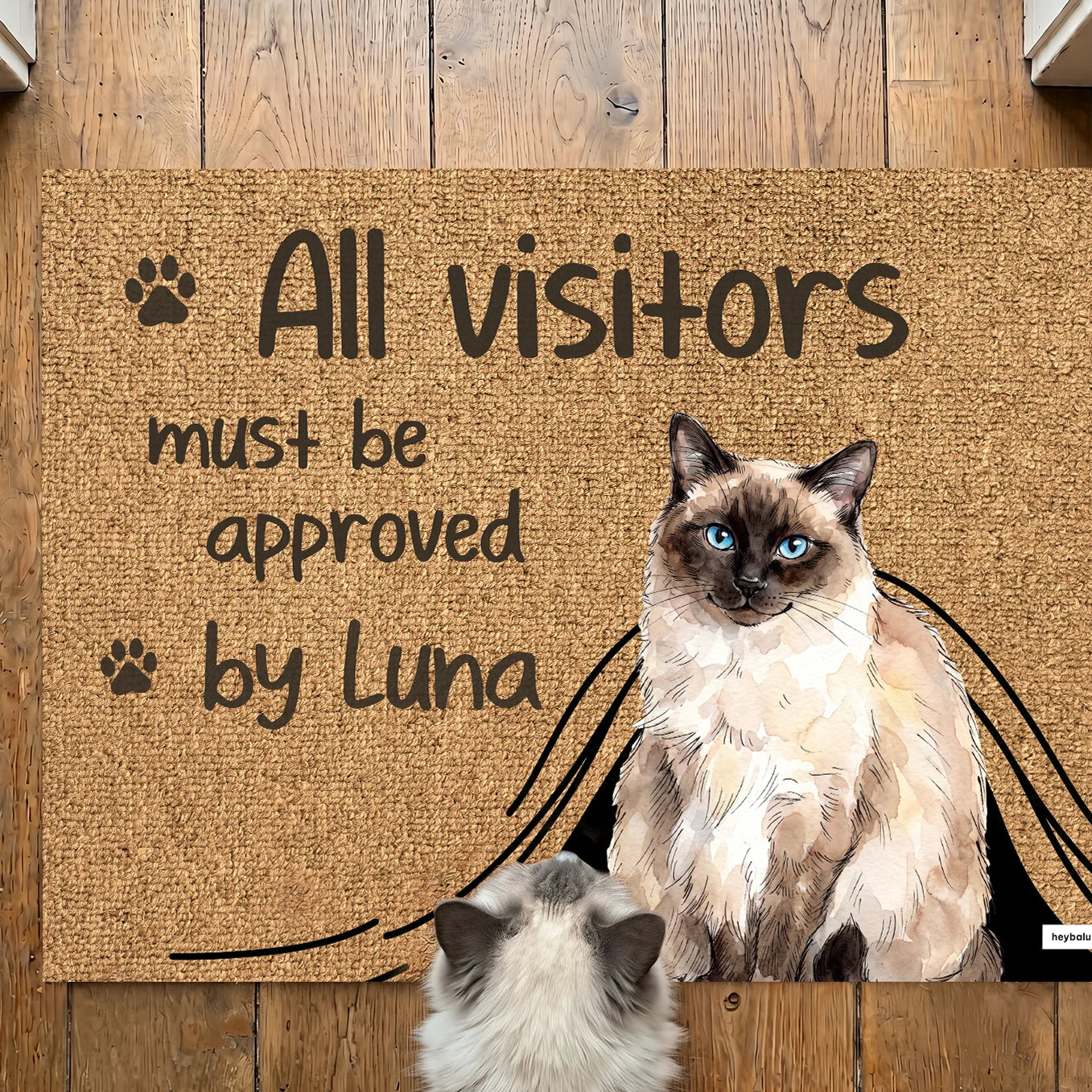 Personalized Doormat "Visit Approved Cat"