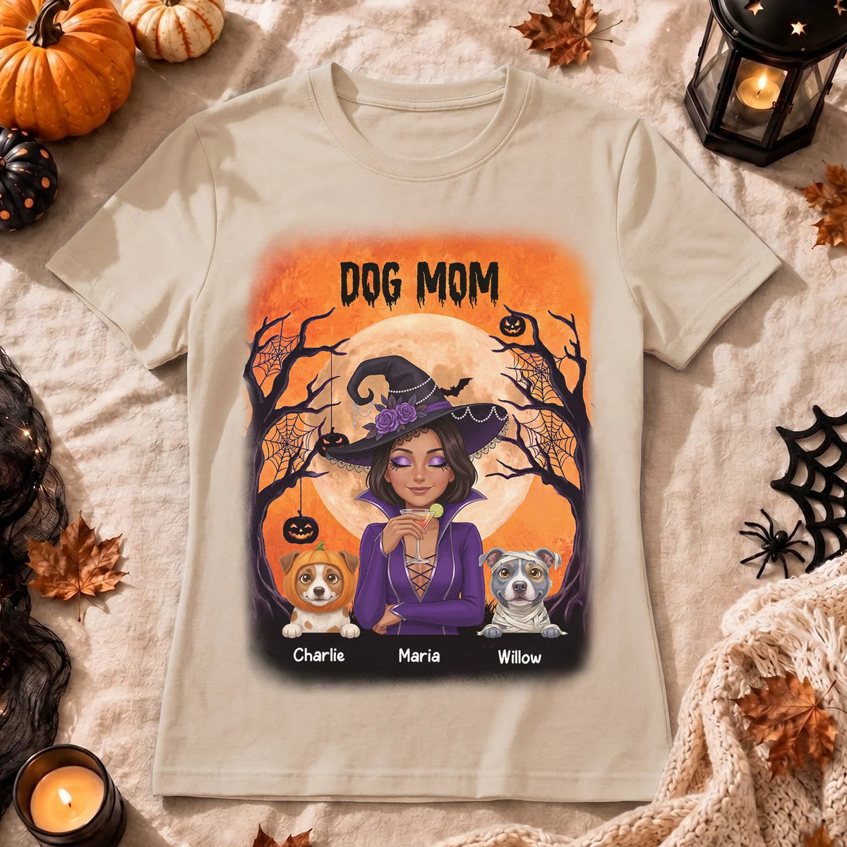 Personalized T-Shirt "Dog Mom Witch"