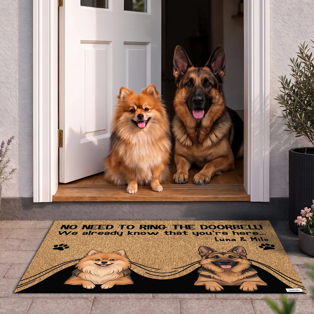 Personalized Doormat "No Need to Ring"