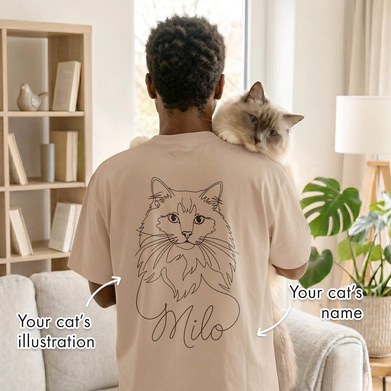 Personalized Shirt "Cat Dad" with Sleeve Print