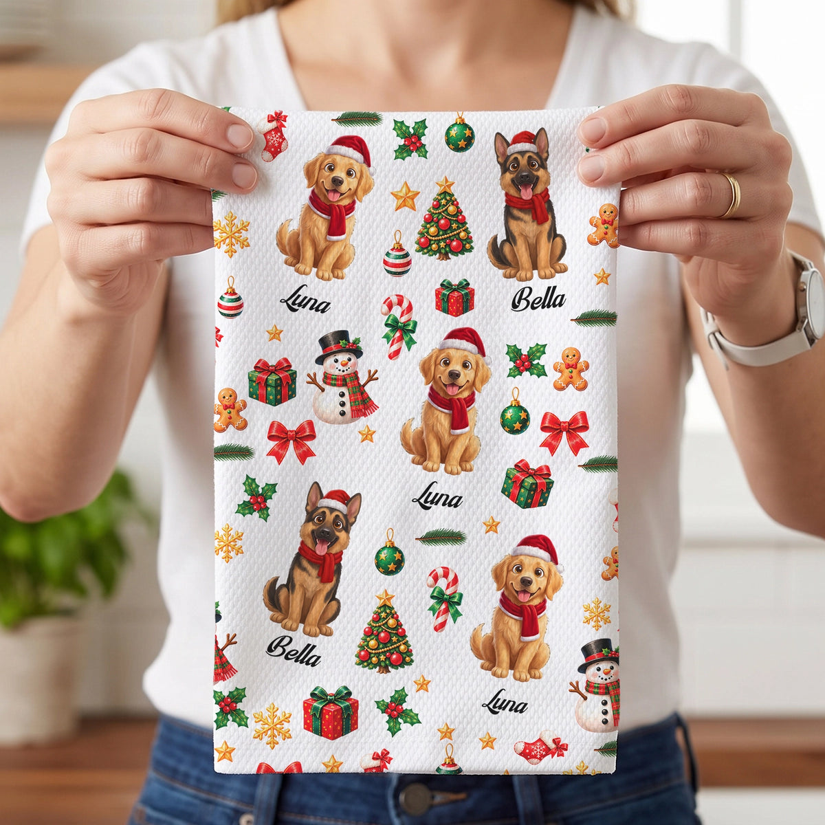 Personalized Kitchen Towel “Cartoon Dog”