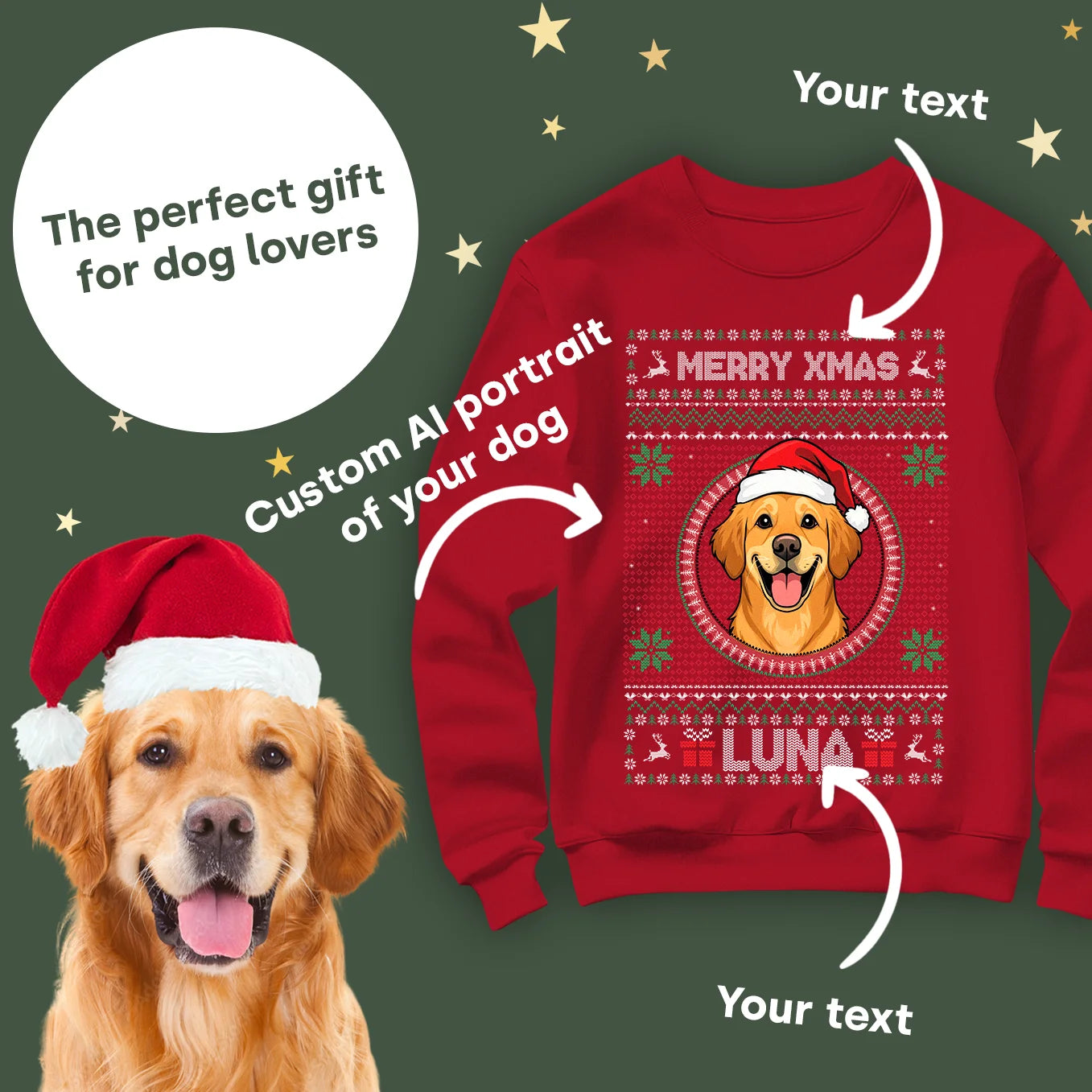 Personalized Christmas Sweater "Cartoon Portrait"
