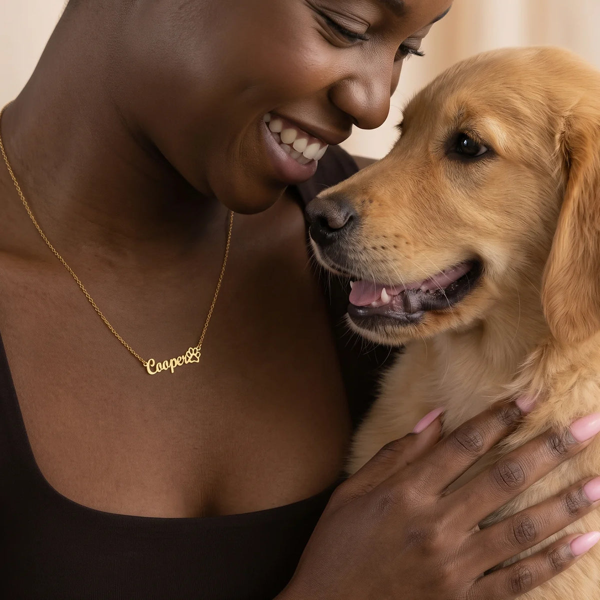 Personalized Necklace "Name with Paw"