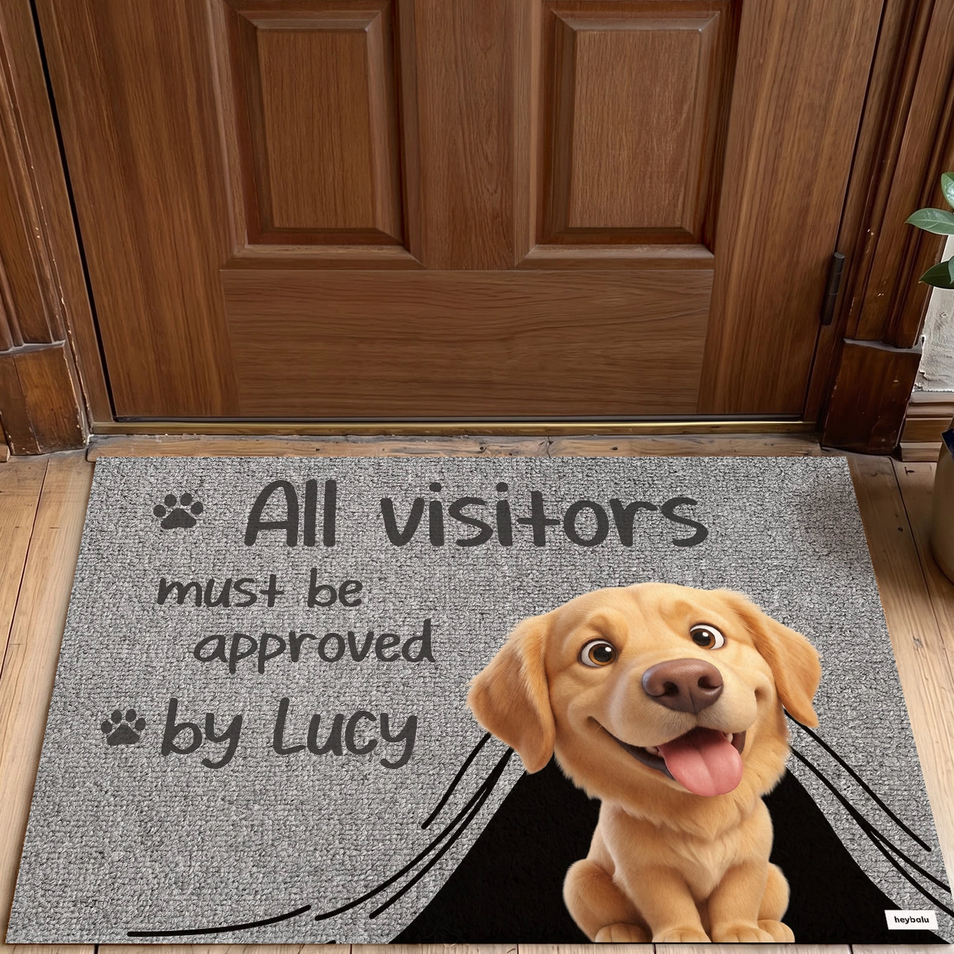 Personalized Doormat "Visit Approved Cartoon"
