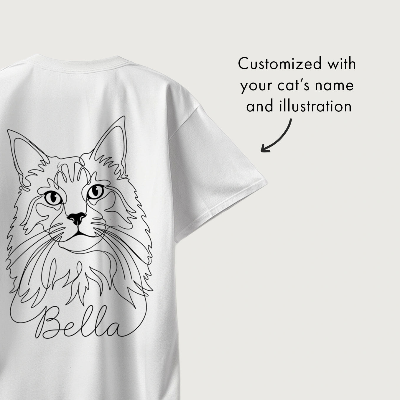 Personalized Oversized Shirt "Cat Mom" with Sleeve Print