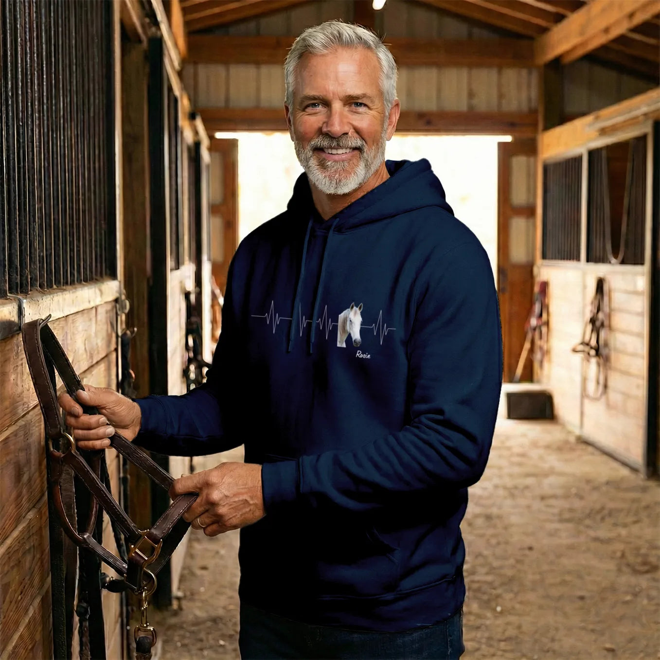 Personalized Hoodie "Heartbeat Horse Photo"