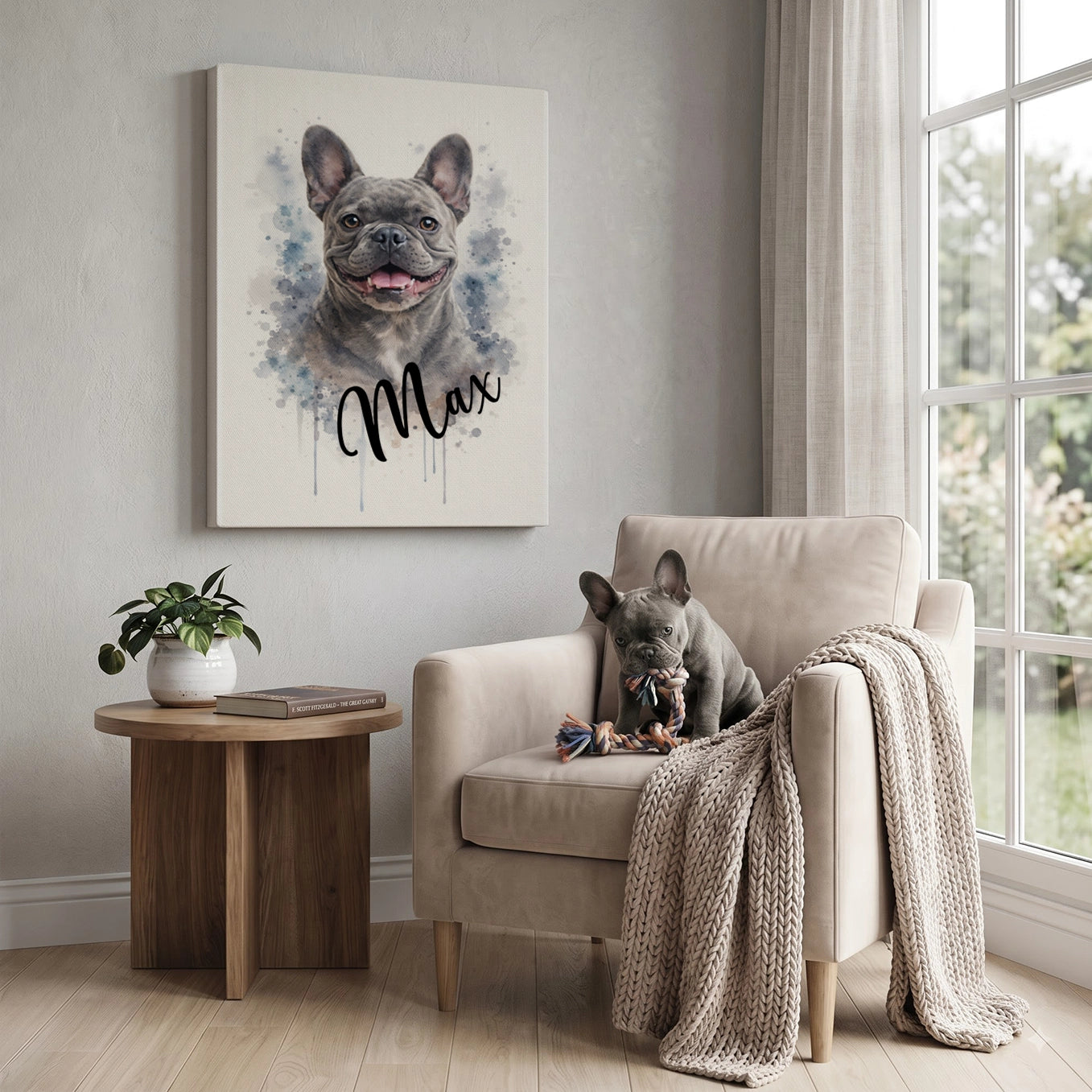 Personalized Canvas "Watercolor Dog"