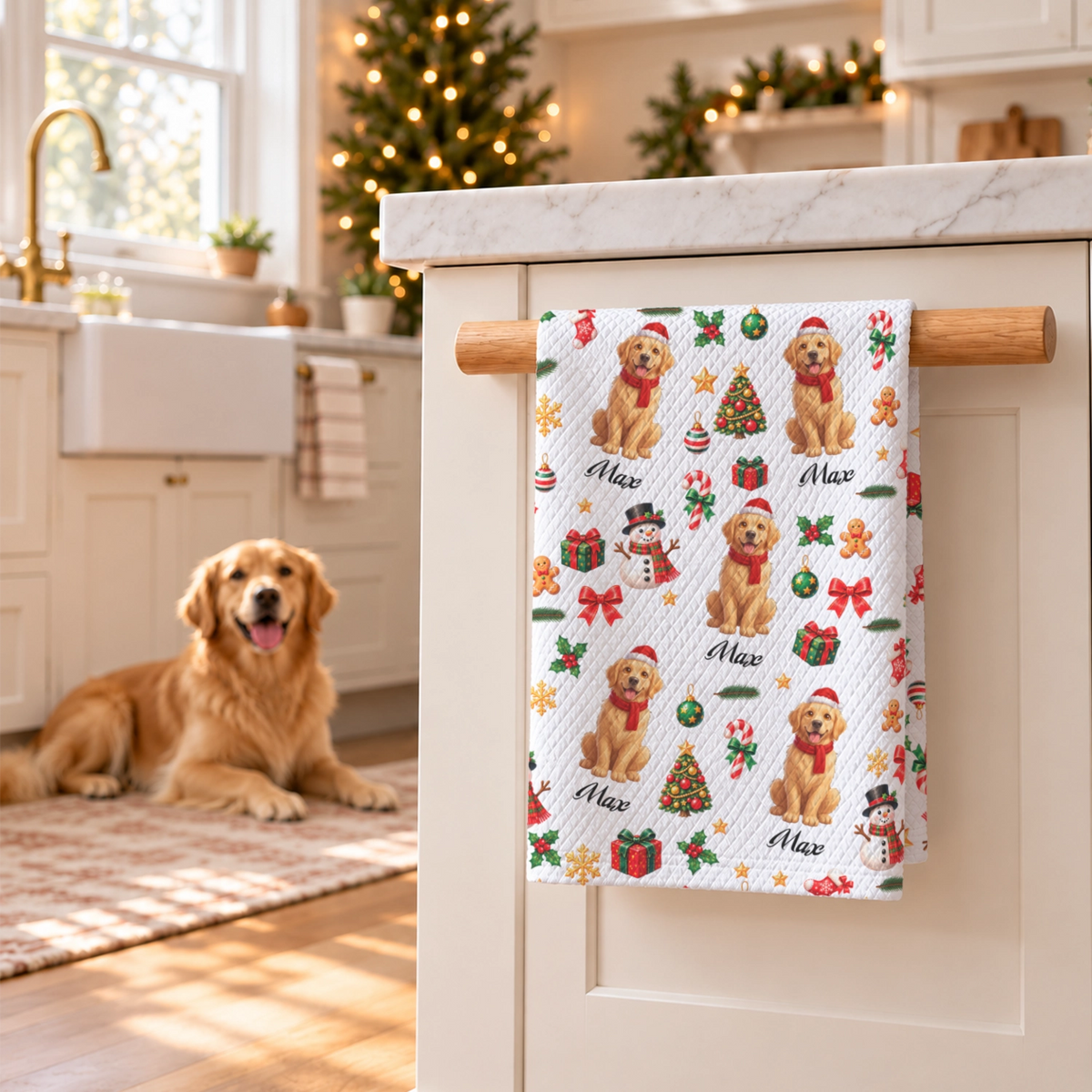 Personalized Kitchen Towel “Cartoon Dog”