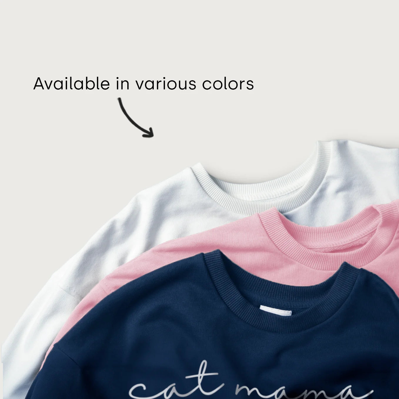 Personalized Sweater "Cat mama" with Sleeve Print