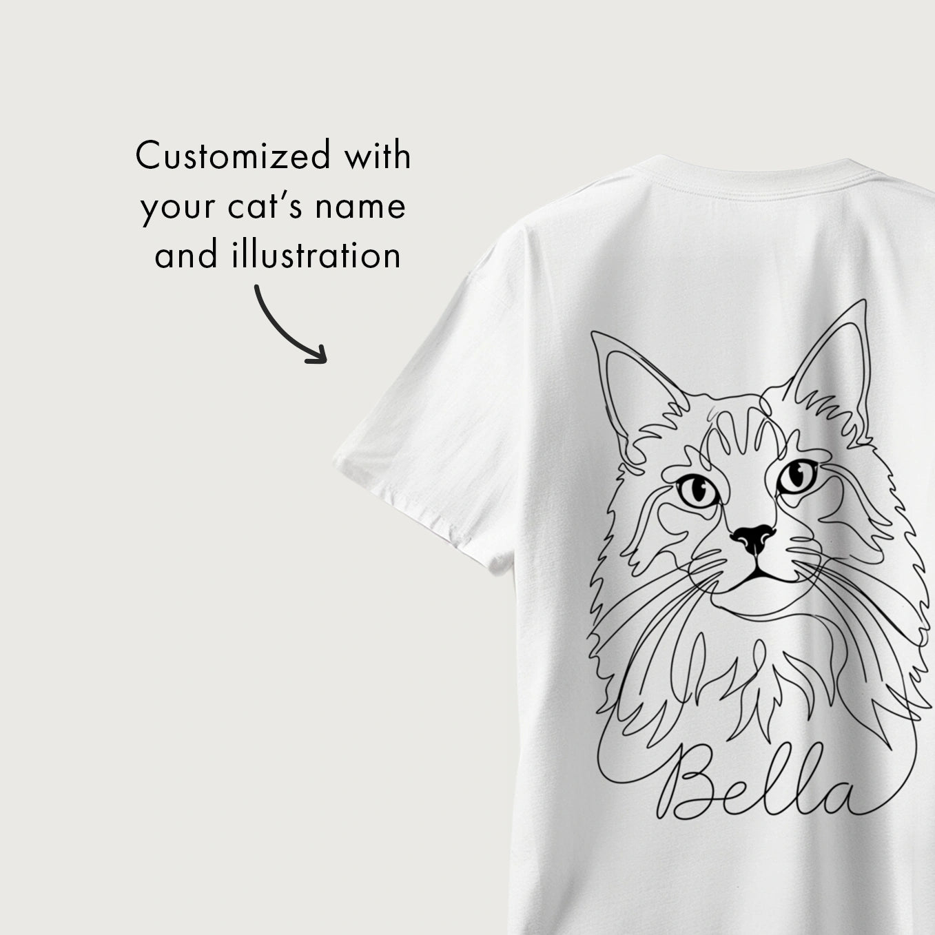 Personalized Shirt "Cat Mom" with Sleeve Print