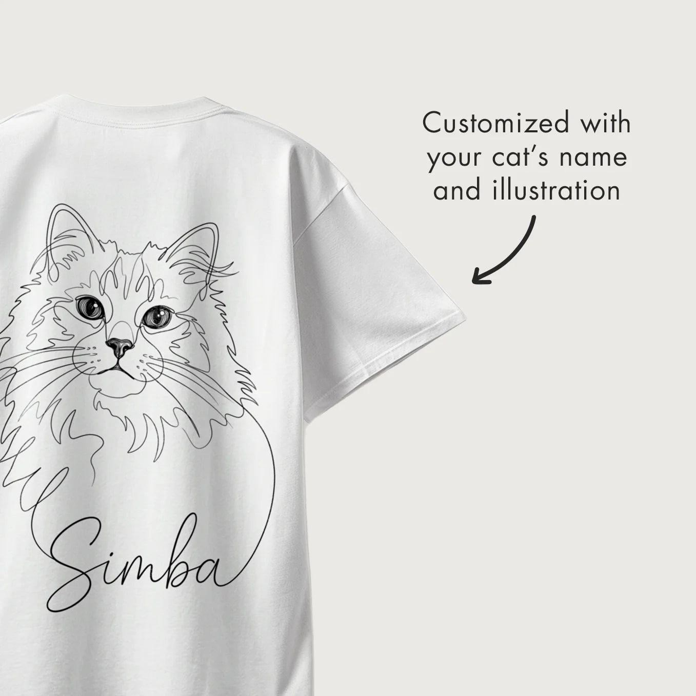 Personalized Oversized Shirt "Cat Dad" with Sleeve Print