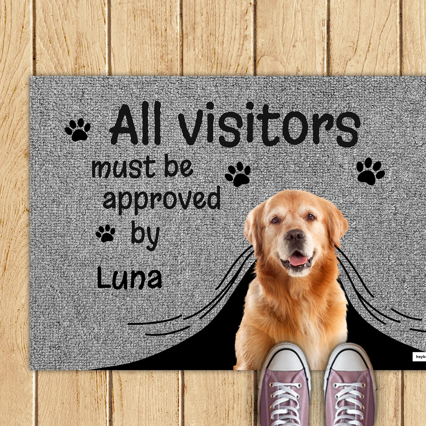 Personalized Doormat "Peeking Pets"