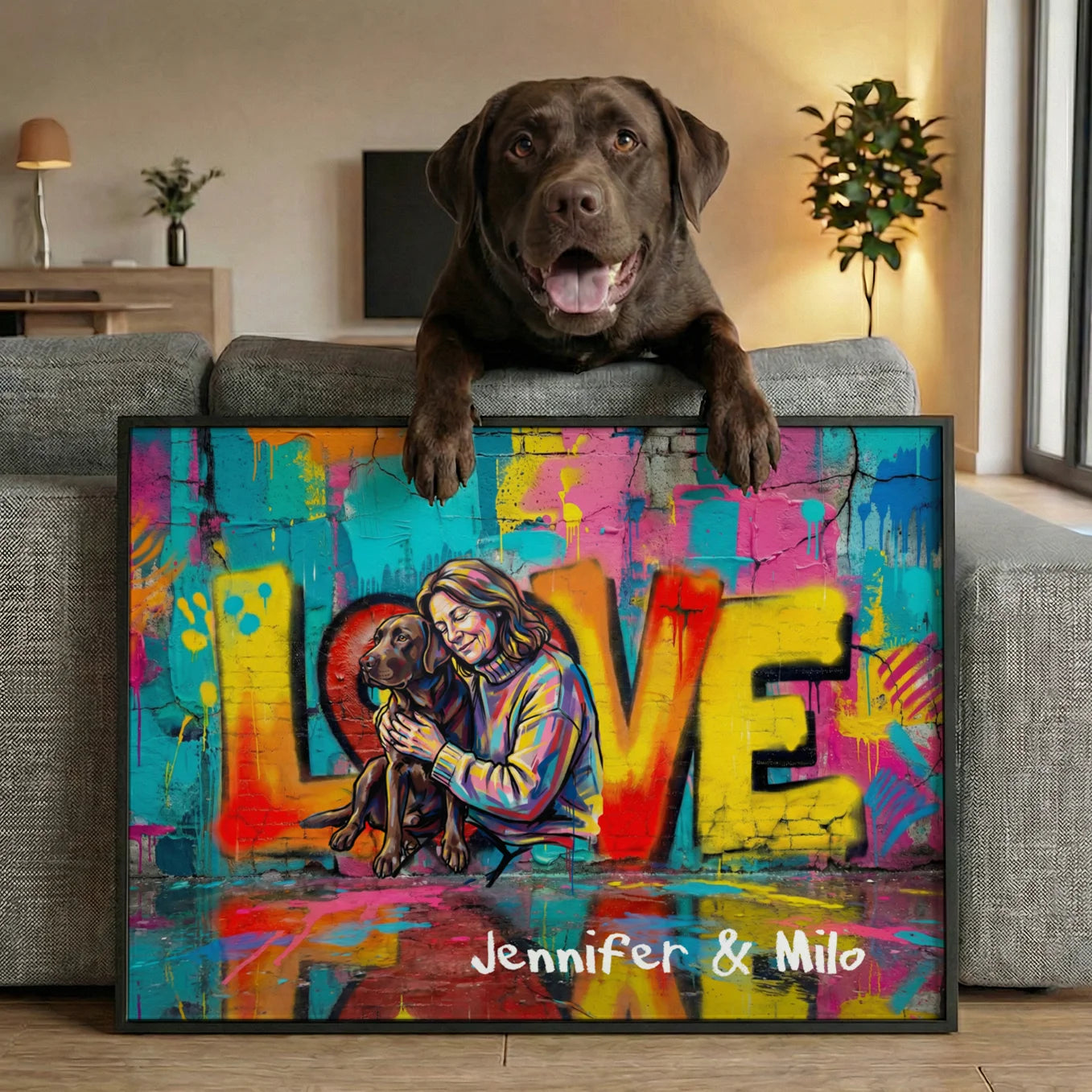 Personalized Dog Mom LOVE Poster Custom Photo Gift
