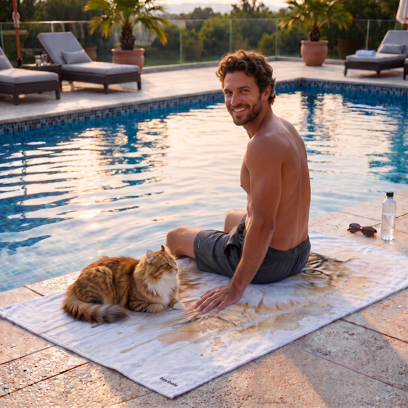 Personalized Towel "Watercolor Cat"