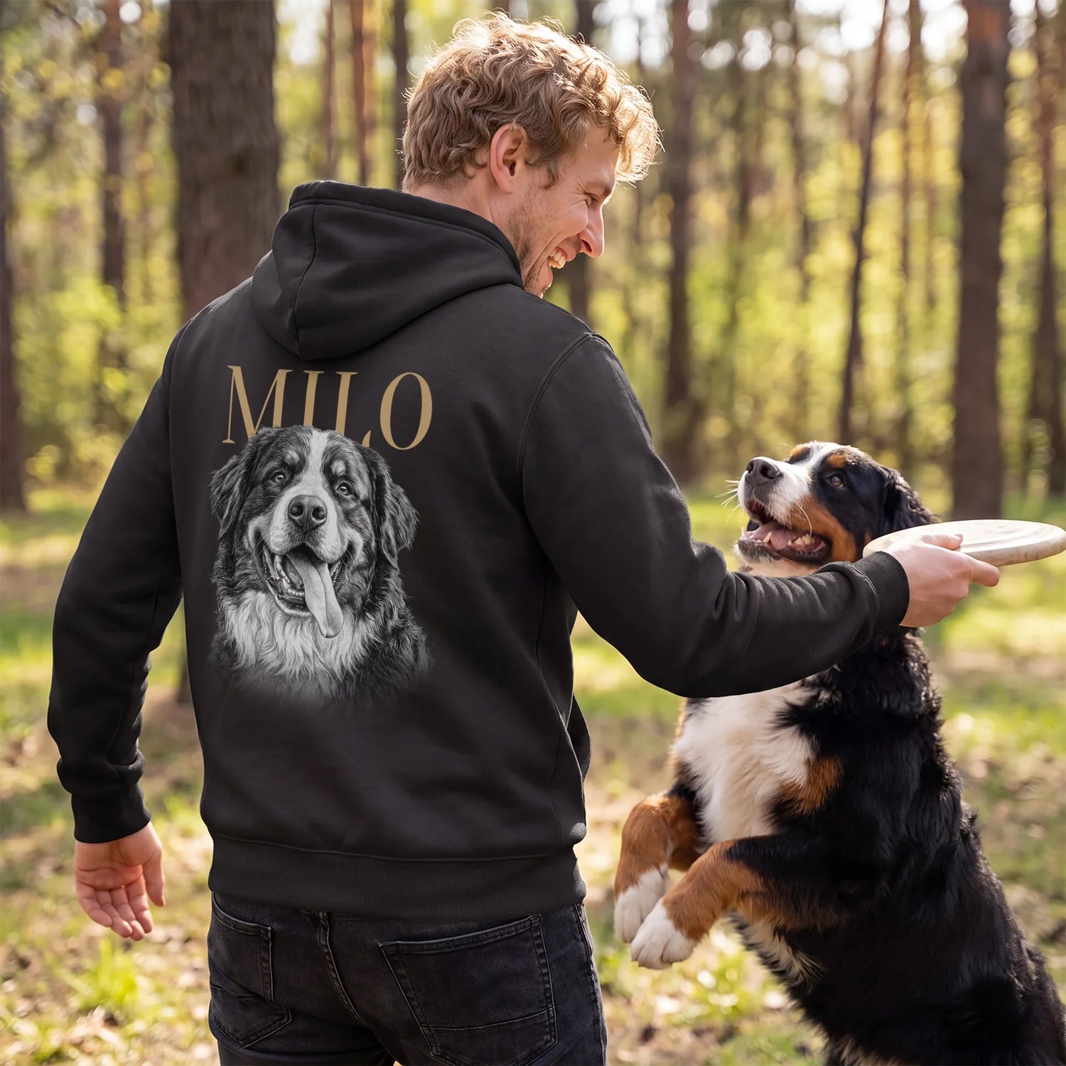 (US) Personalisierter Hoodie "Hund Retro"