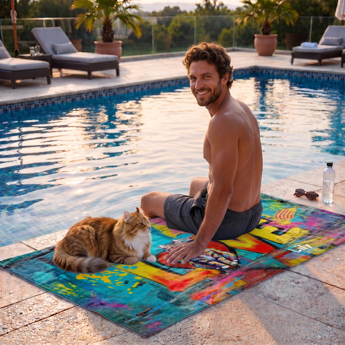 Personalized Towel "Love Cat"
