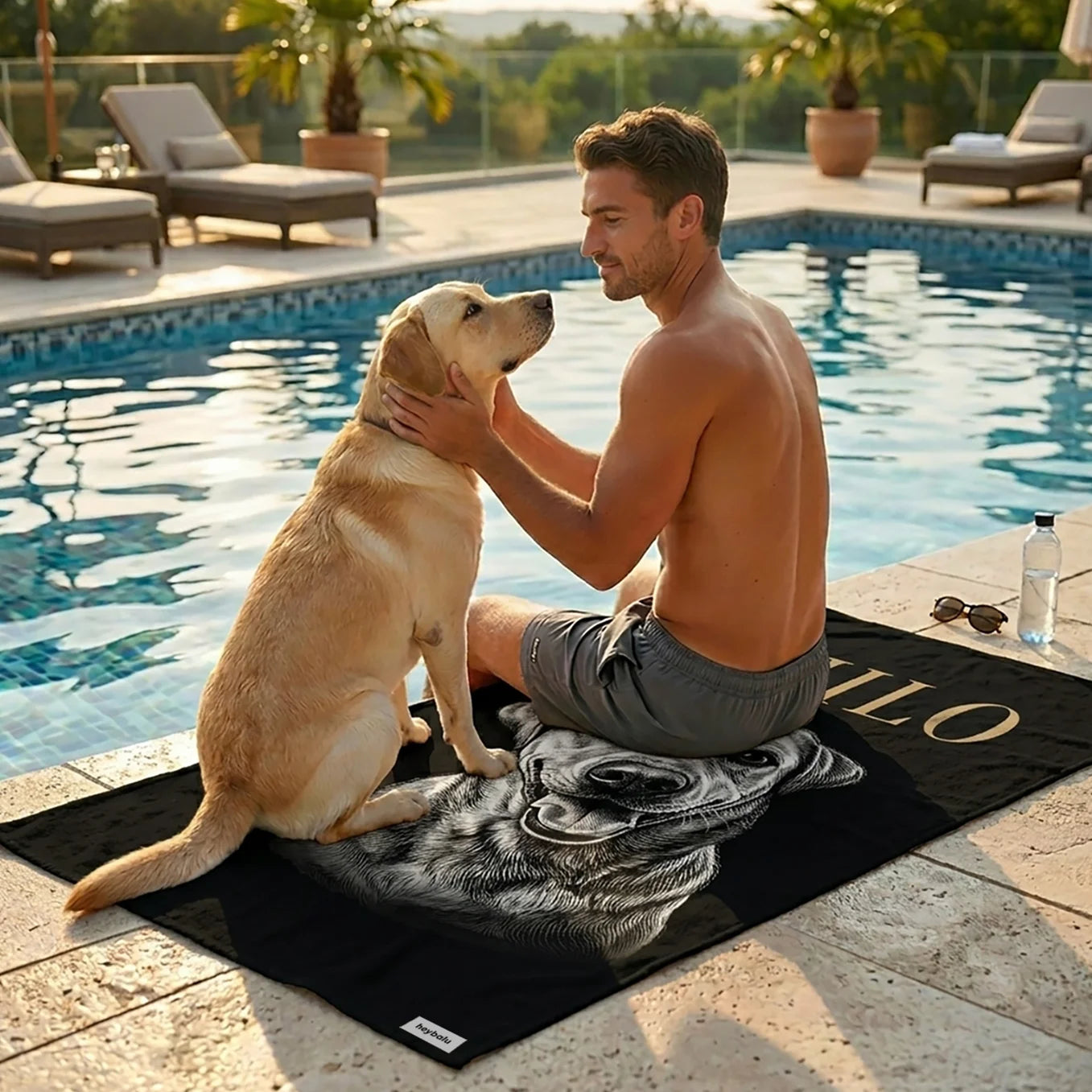 Personalized Bath Towel "Retro"