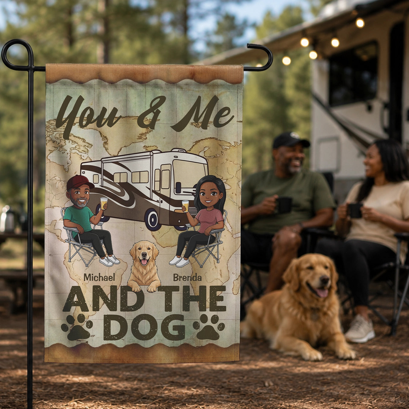 Personalized Flag "Camping"