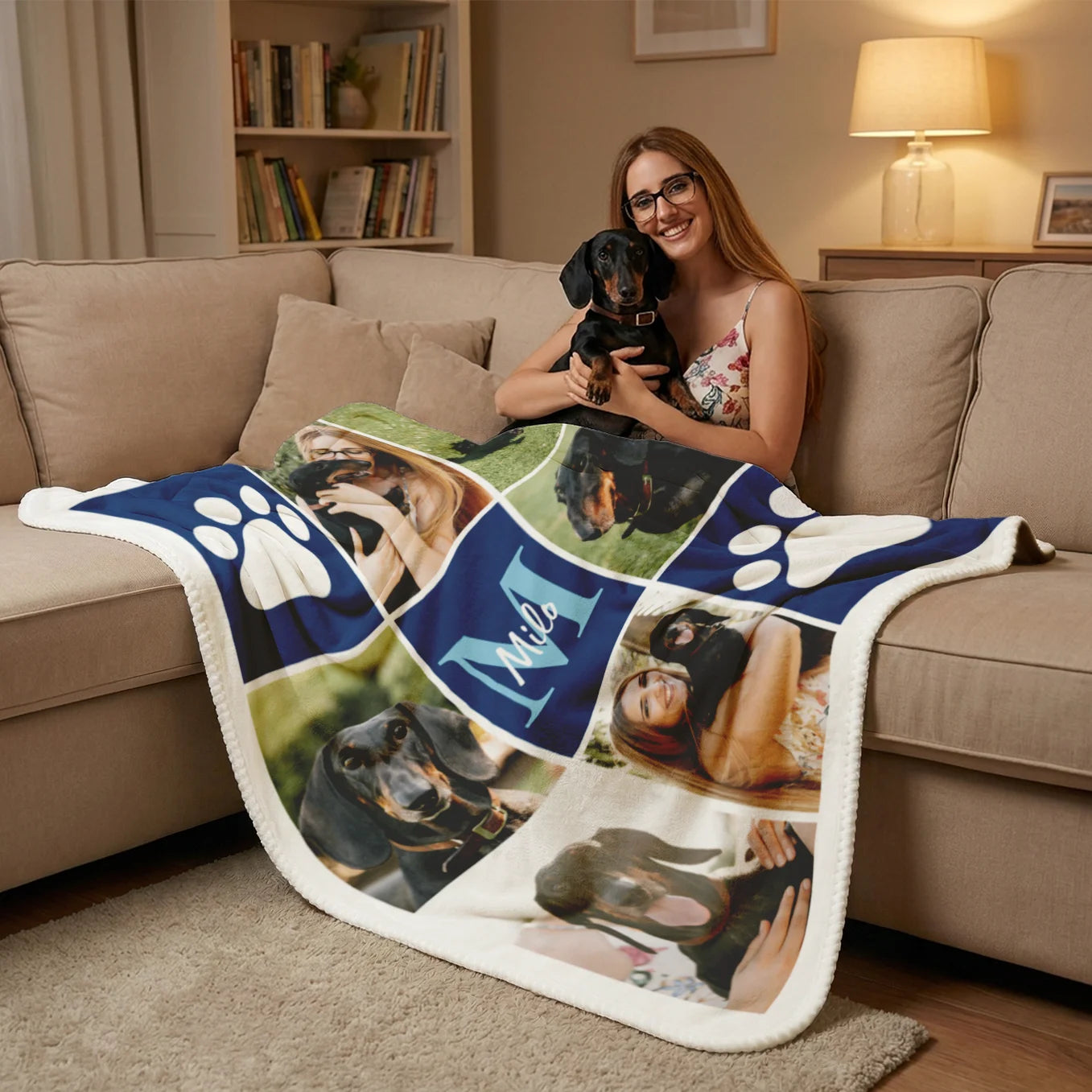 Personalized Blanket with Photo and Letters
