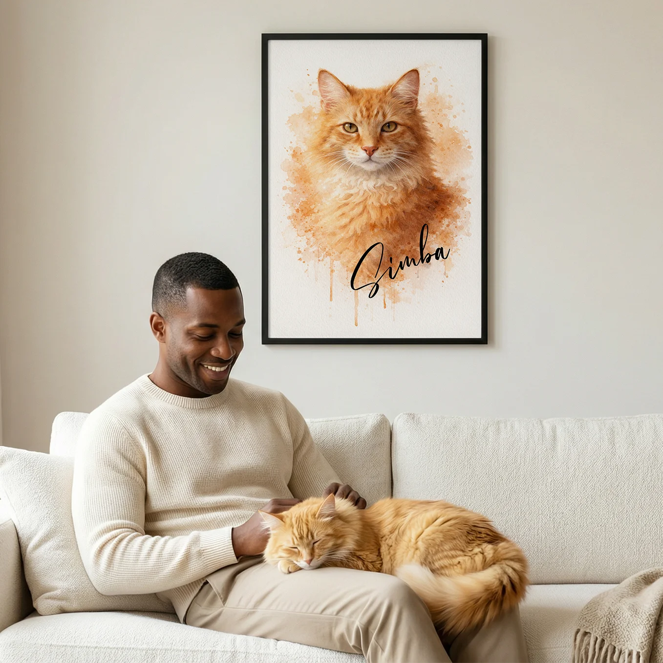 Personalized Cat Poster "Watercolor"