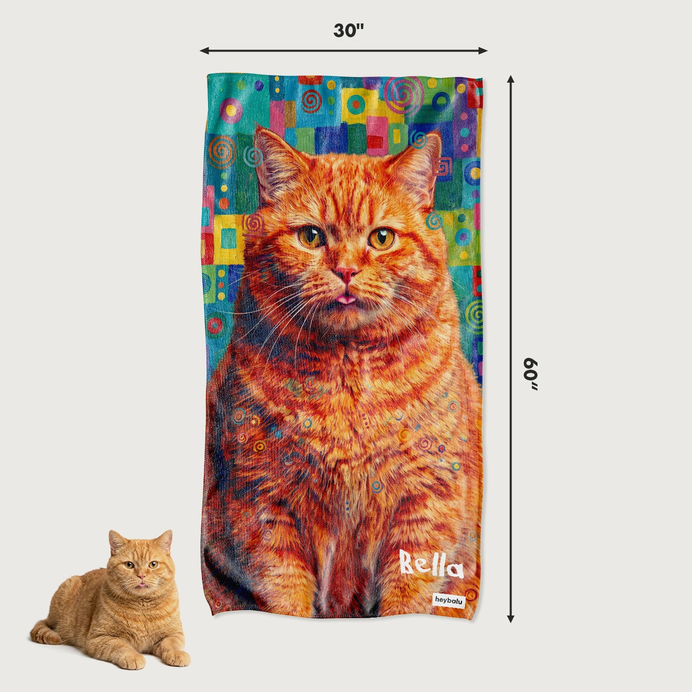 Personalized Beach Towel "Graffiti Cat"