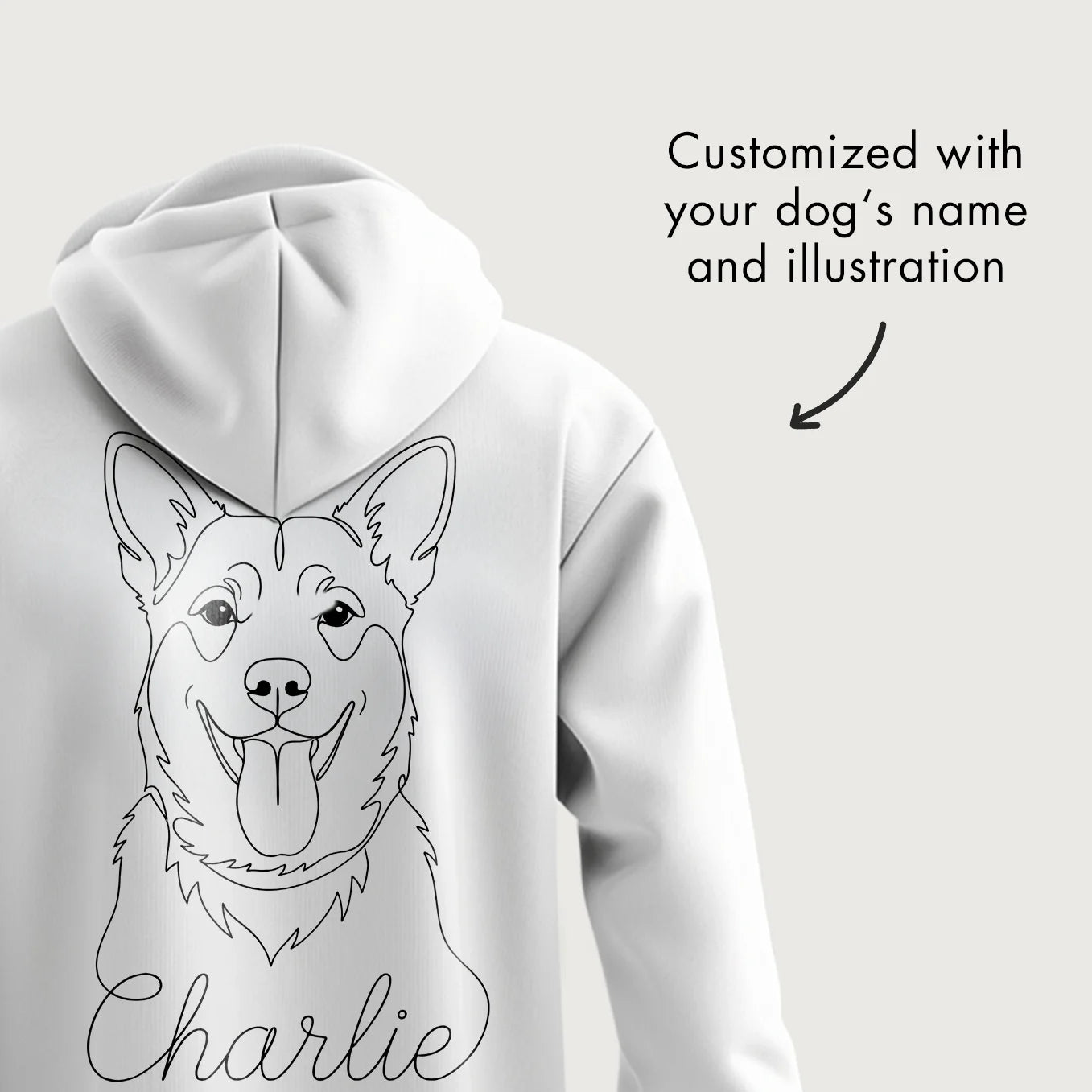 Personalized "Dog Dad" Hoodie with Sleeve Print & Backprint