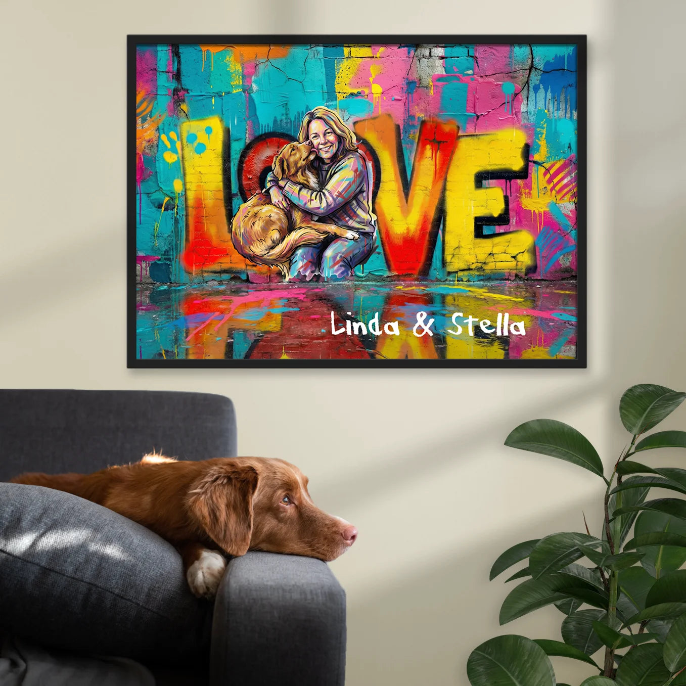 Personalized Dog Mom LOVE Poster Custom Photo Gift