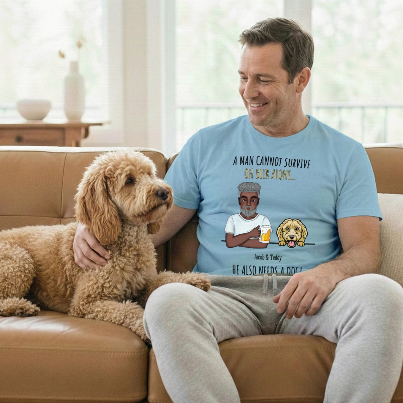 Personalized T-Shirt "Beer and Dog"