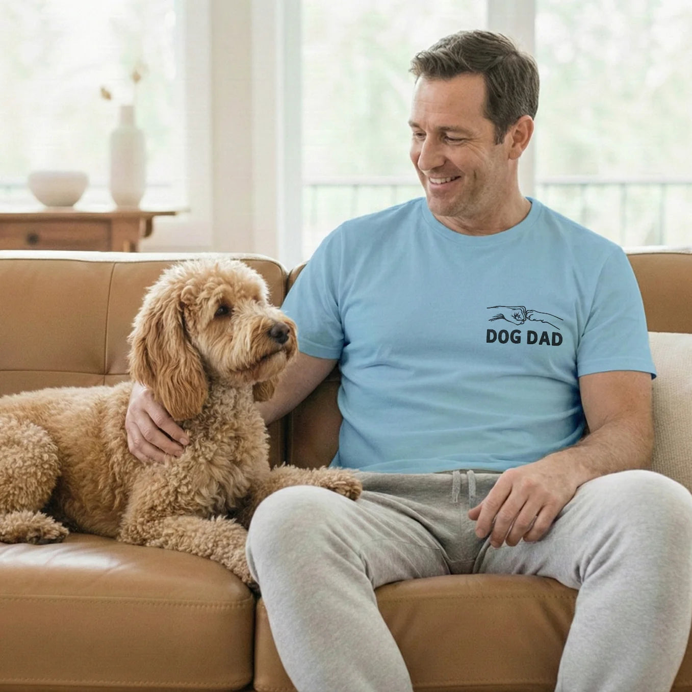 Personalized "Dog Dad" T-Shirt with Back Print