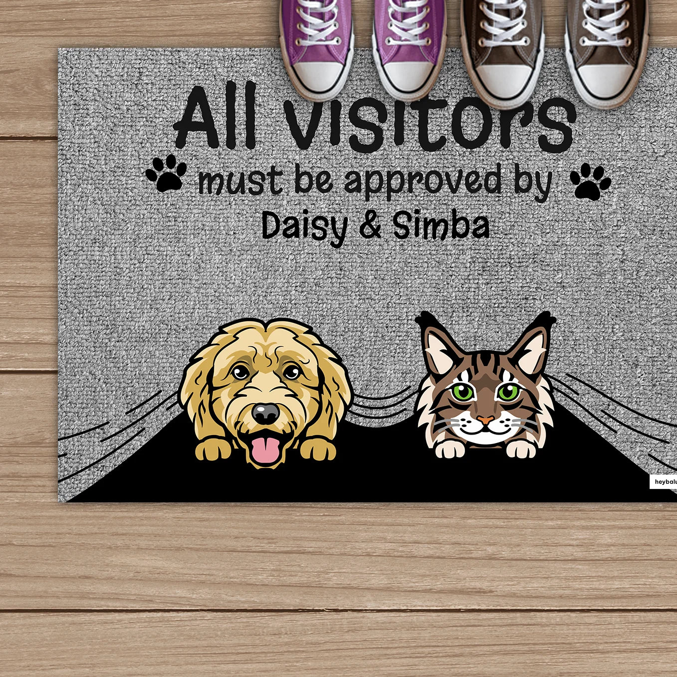 Personalized Doormat "Peeking Pets"