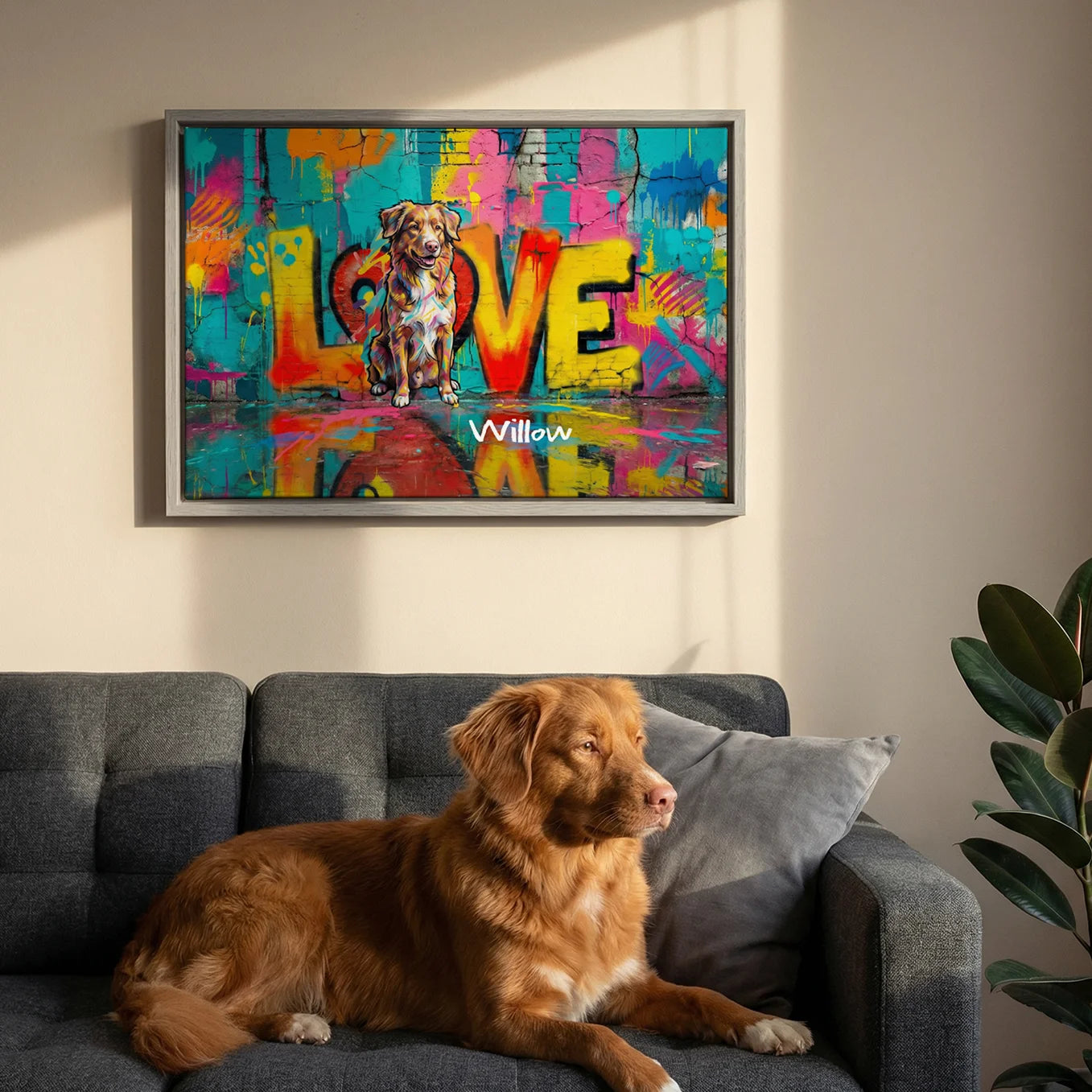 Personalized Canvas "LOVE" Dog