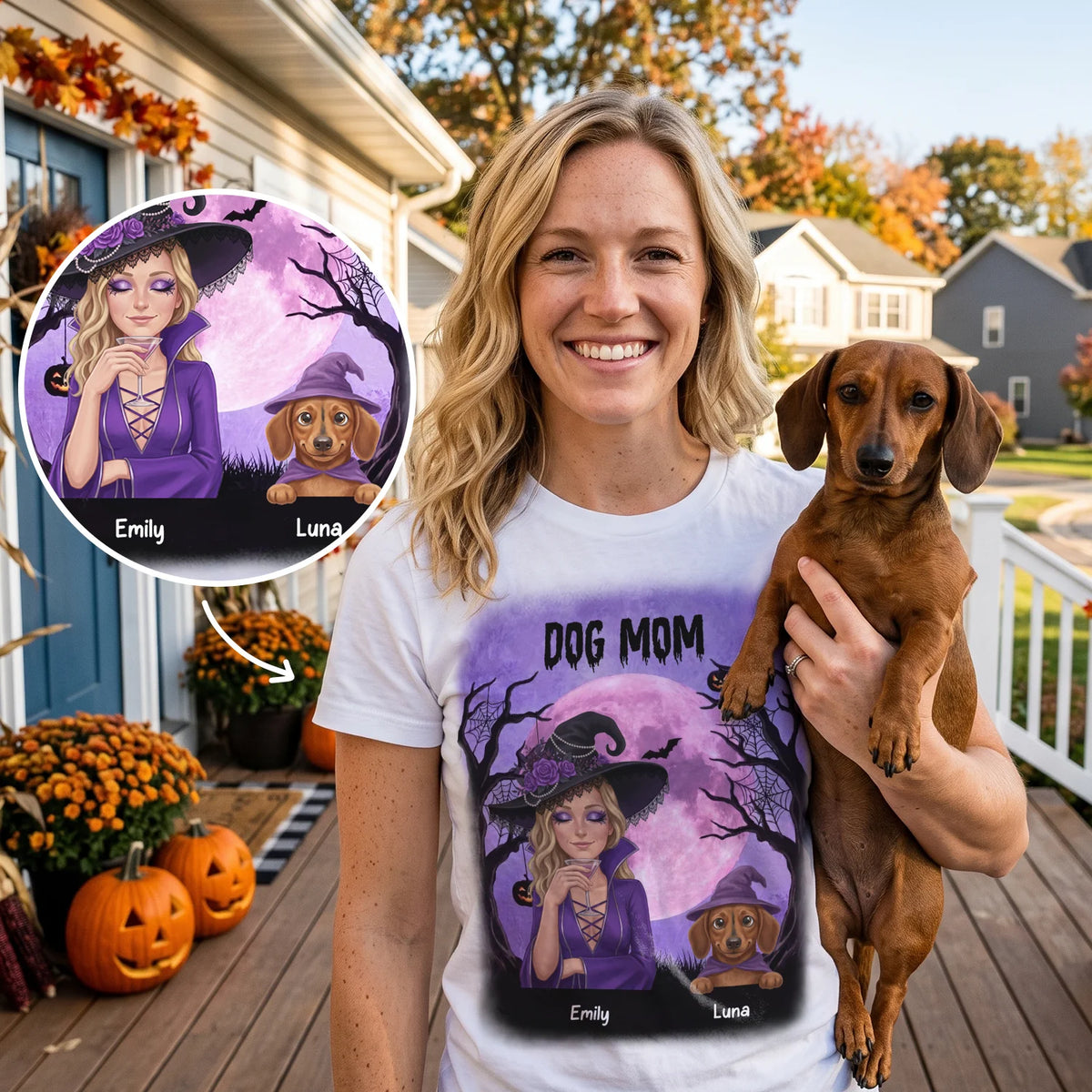 Personalized T-Shirt "Dog Mom Witch"