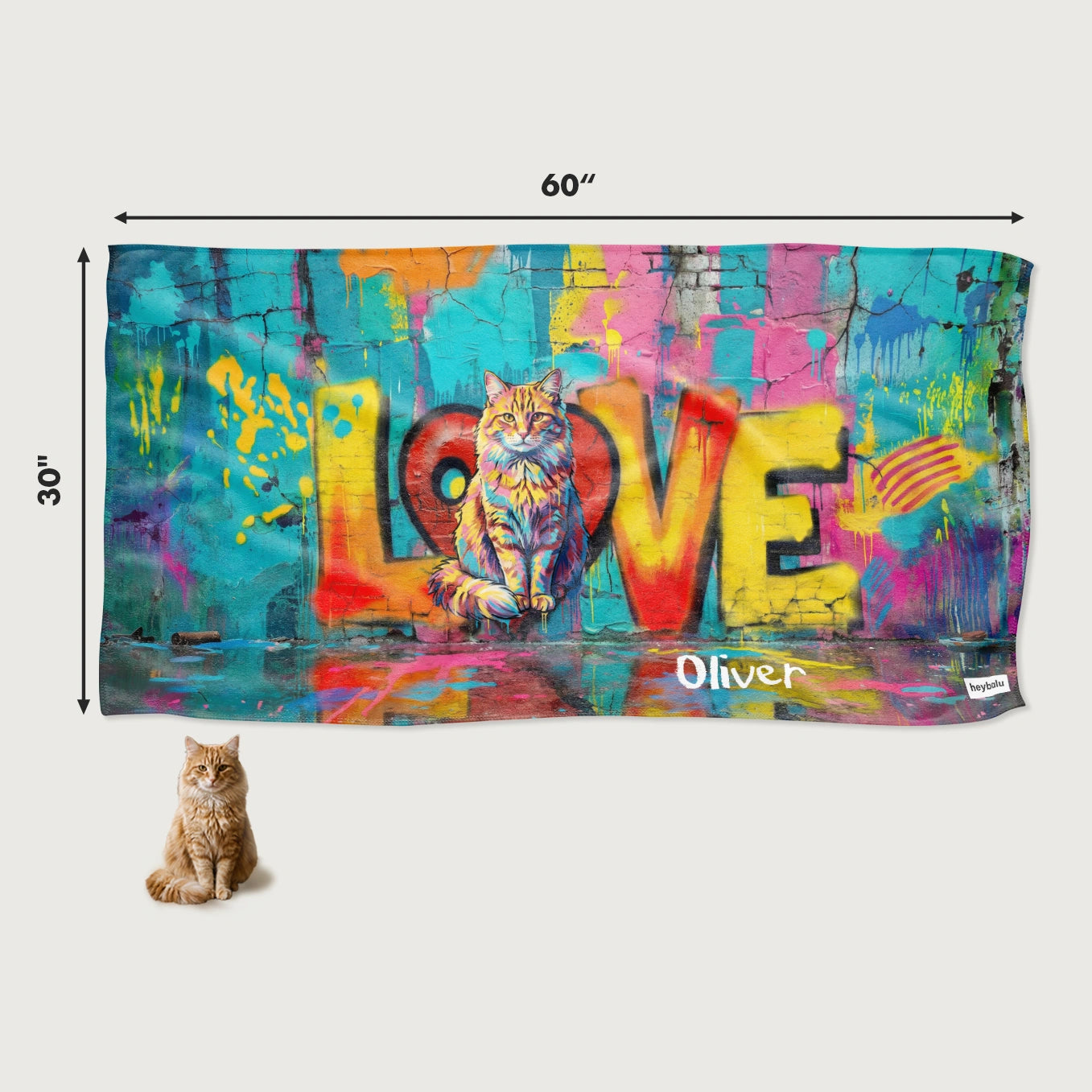 Personalized Towel "Love Cat"