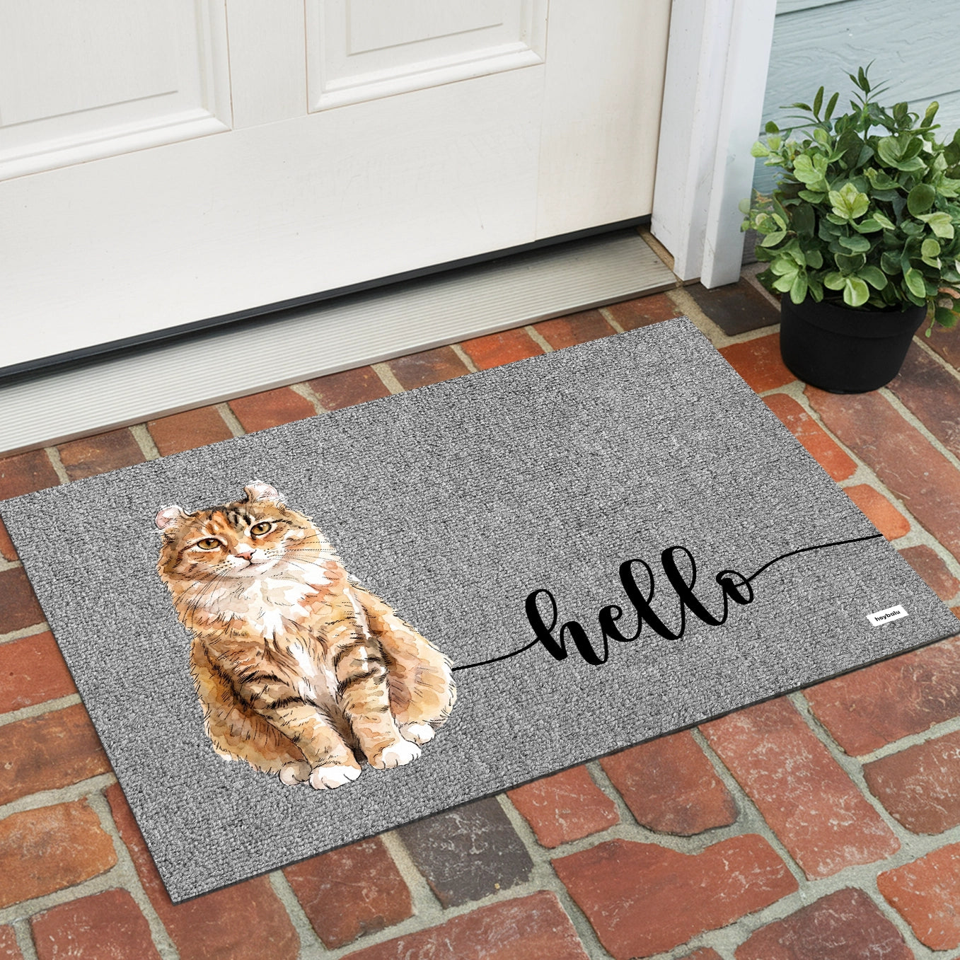 Personalized Cat Doormat "Welcome"