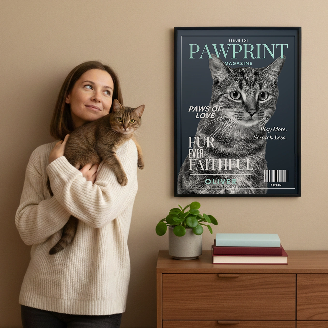 Personalized Cat Magazine Poster "Pawprint"