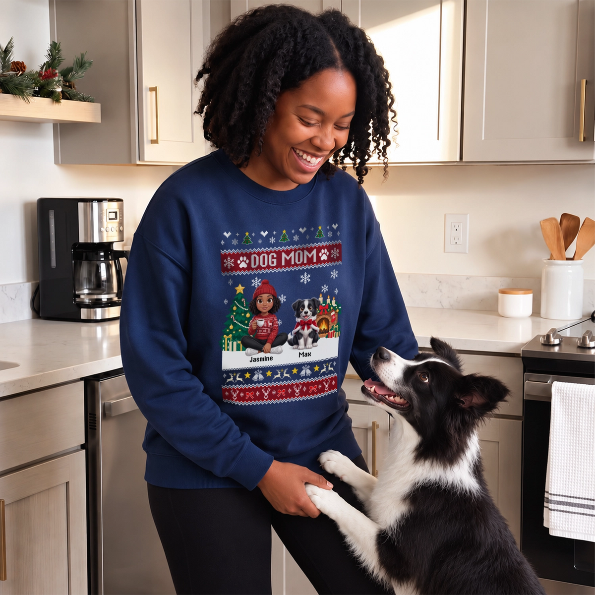 Personalized Sweatshirt "Dog Mom Christmas"