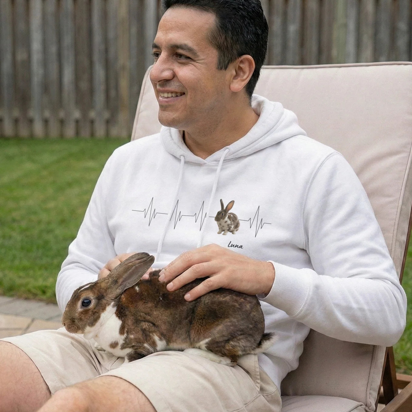 Personalized Hoodie "Heartbeat Bunny"