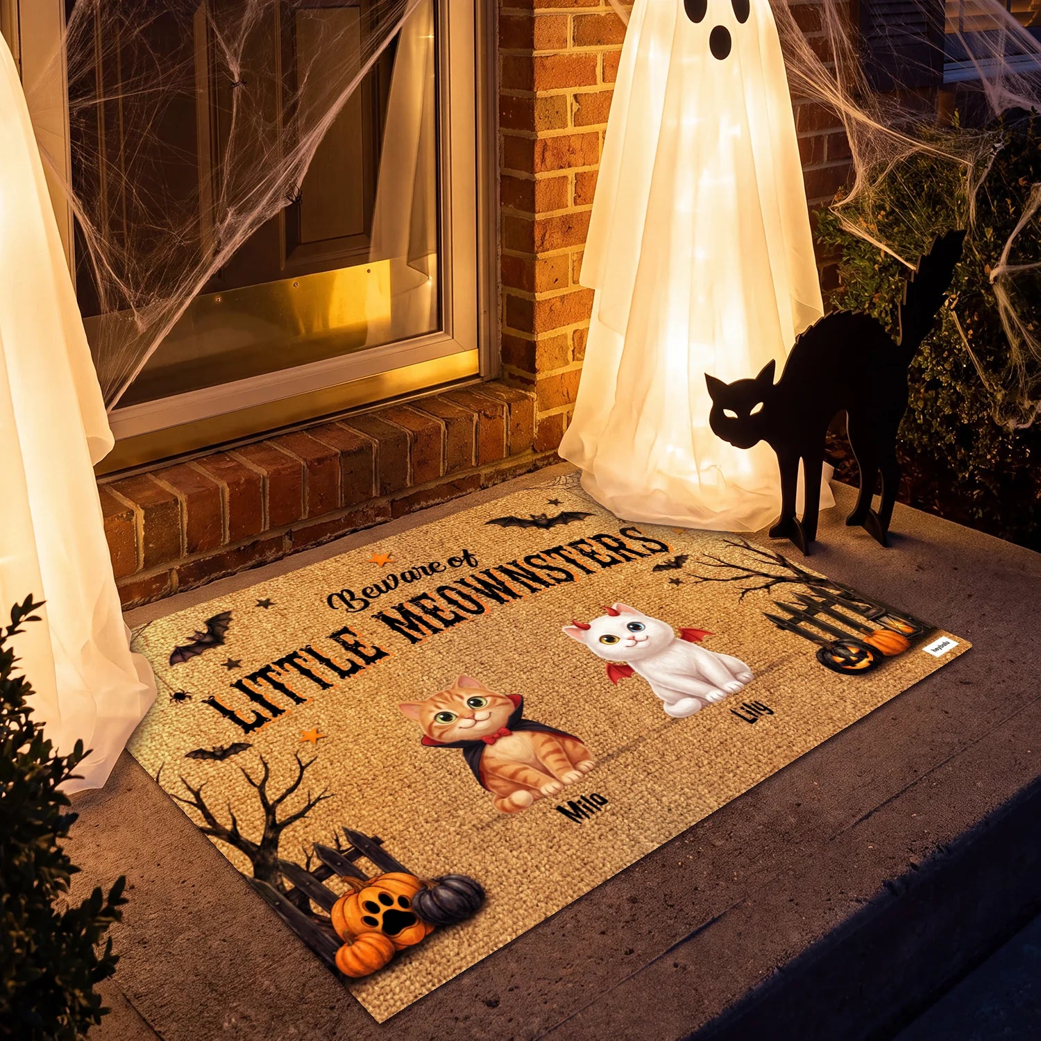 Personalized Doormat "Beware of Little Cats"