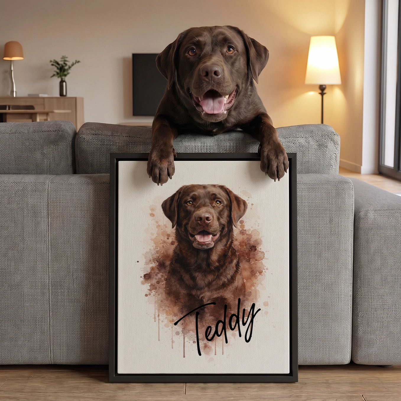 Personalized Canvas "Watercolor Dog"