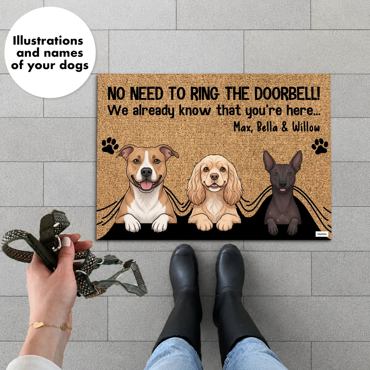 Personalized Doormat "No Need to Ring"