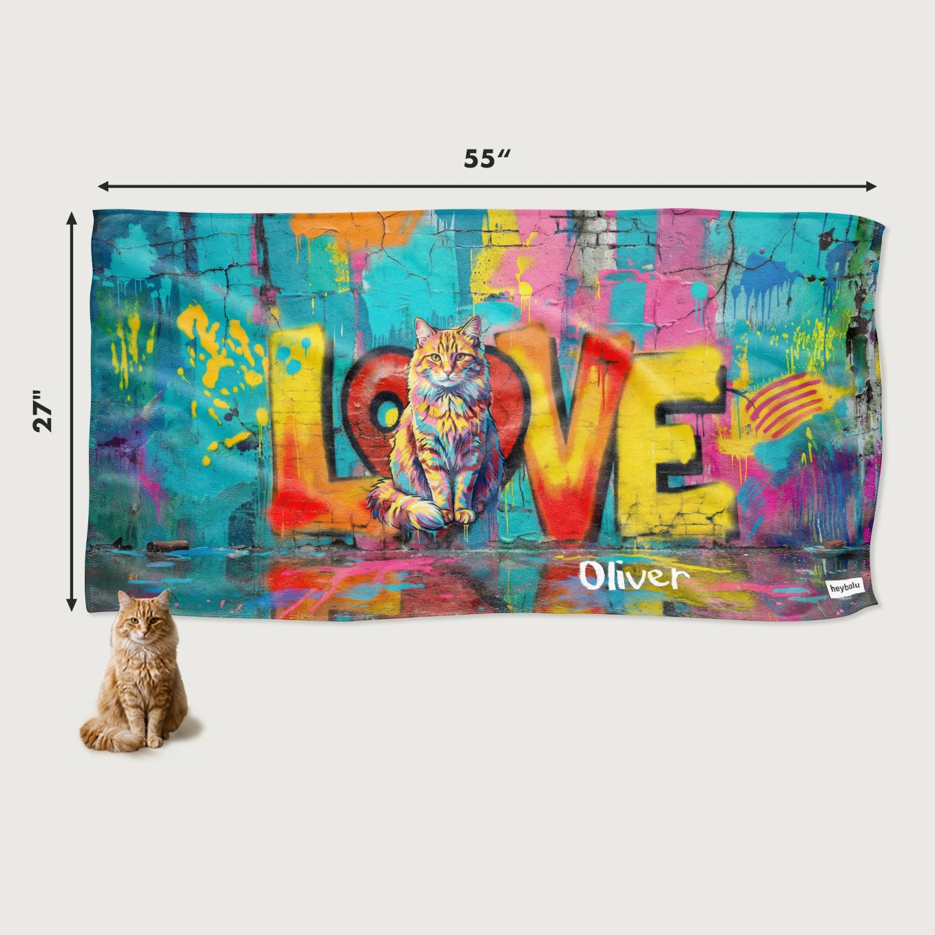 Personalized Towel "Love Cat"