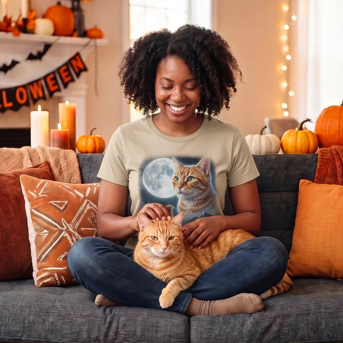 Personalized T-Shirt "Howling Cat"