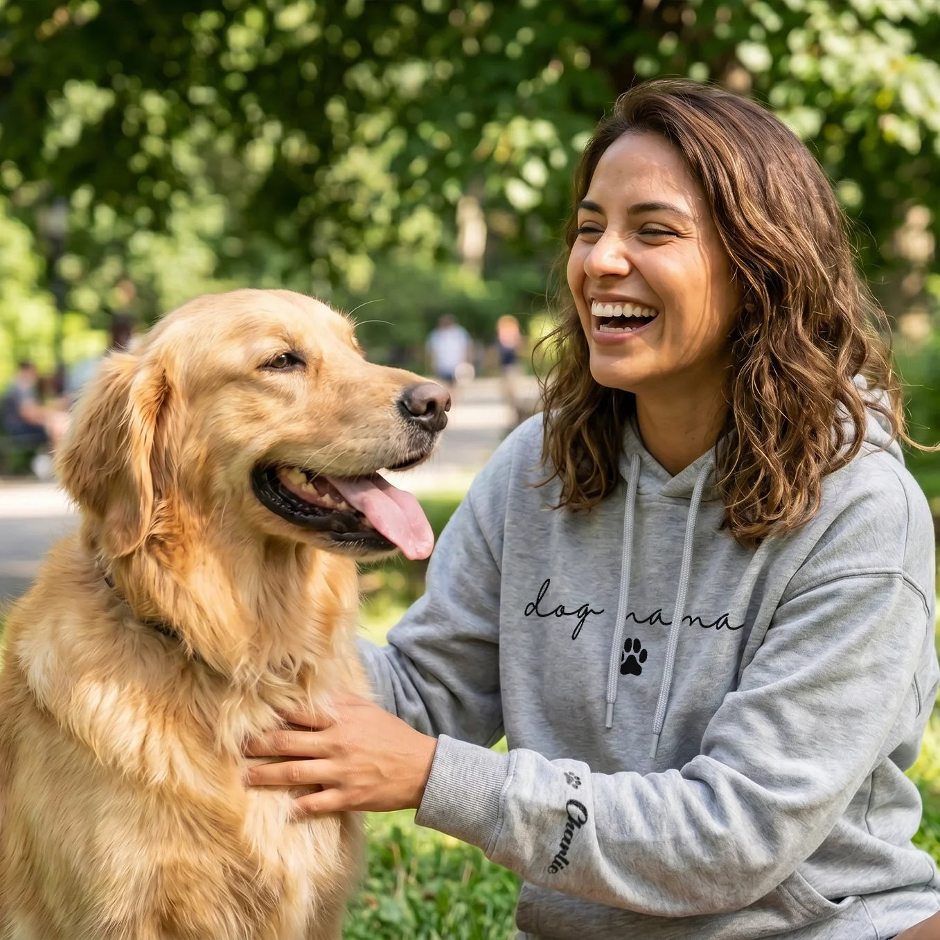 Personalized Hoodie "Dog Mama" with Sleeve Print