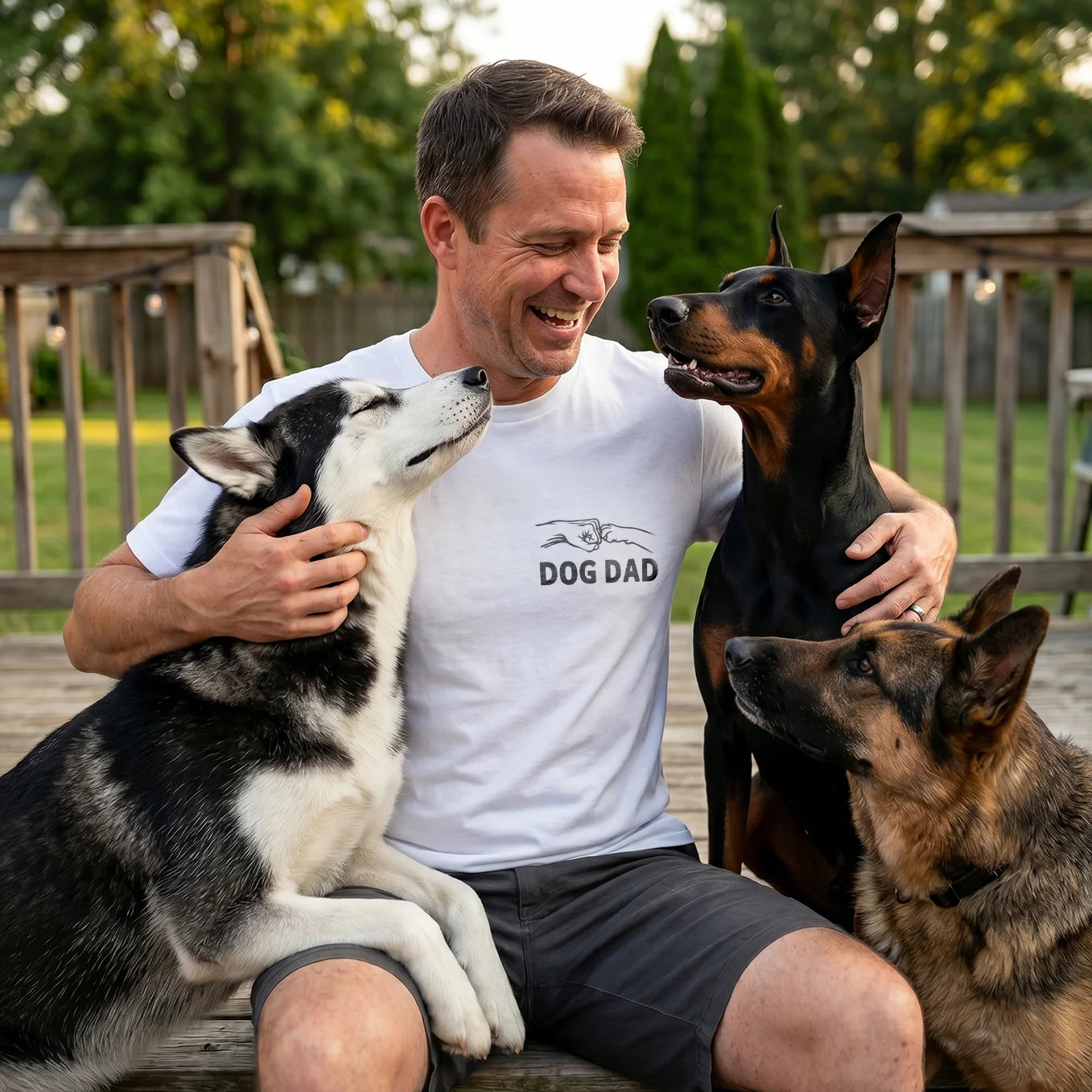Personalized "Dog Dad" T-Shirt with Back Print