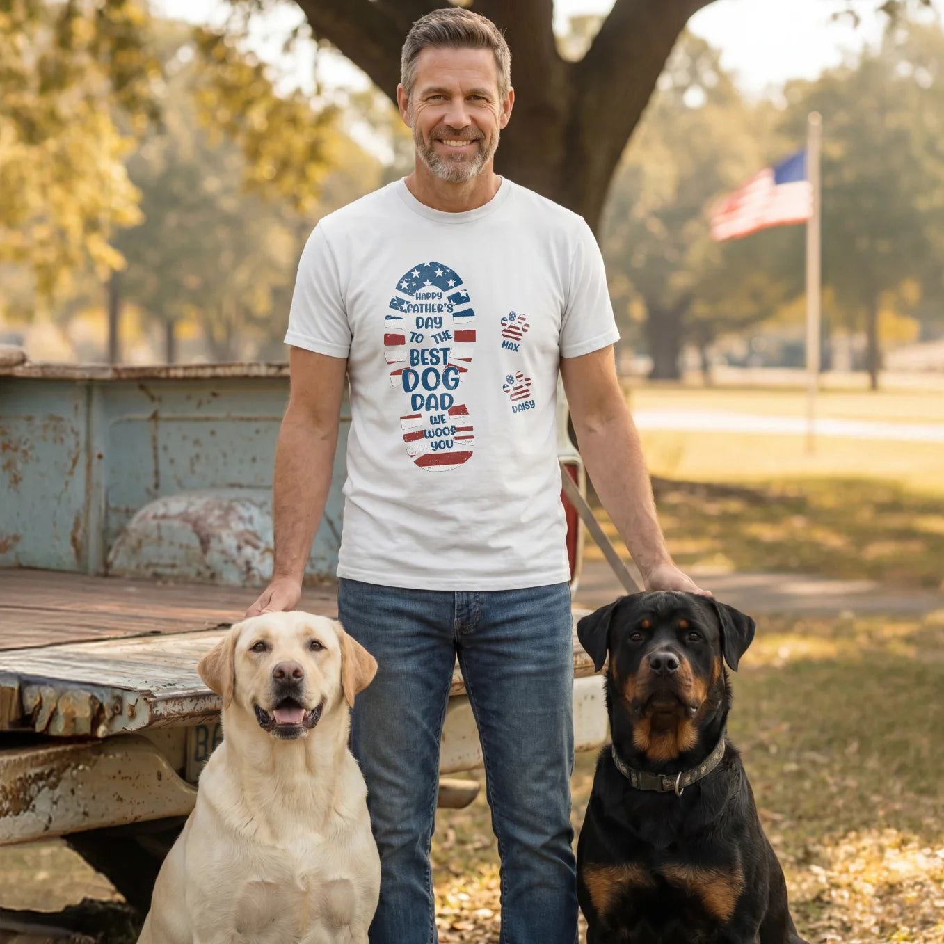 Personalized T‑Shirt “Best Dog Dad Ever”
