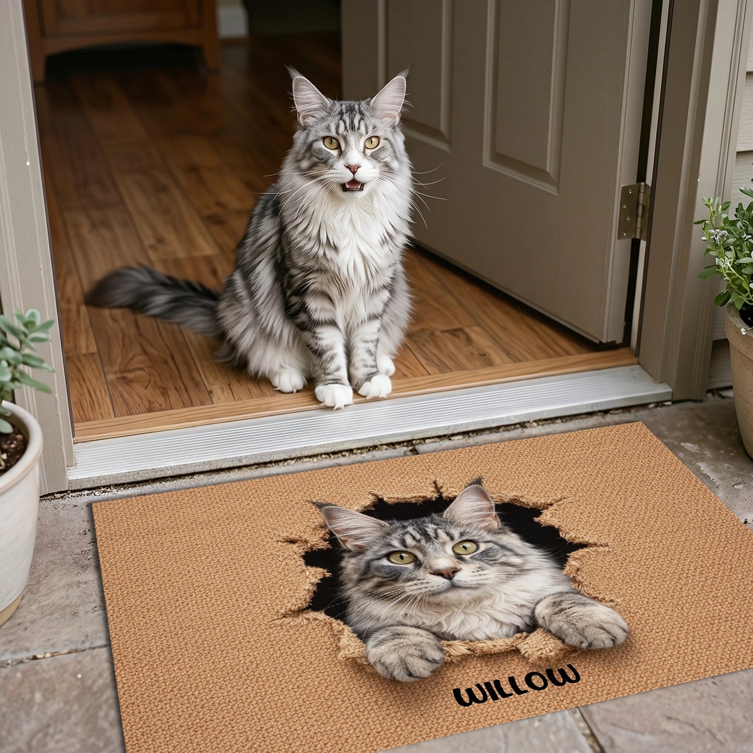 Personalized Cat Doormat "Breakthrough"