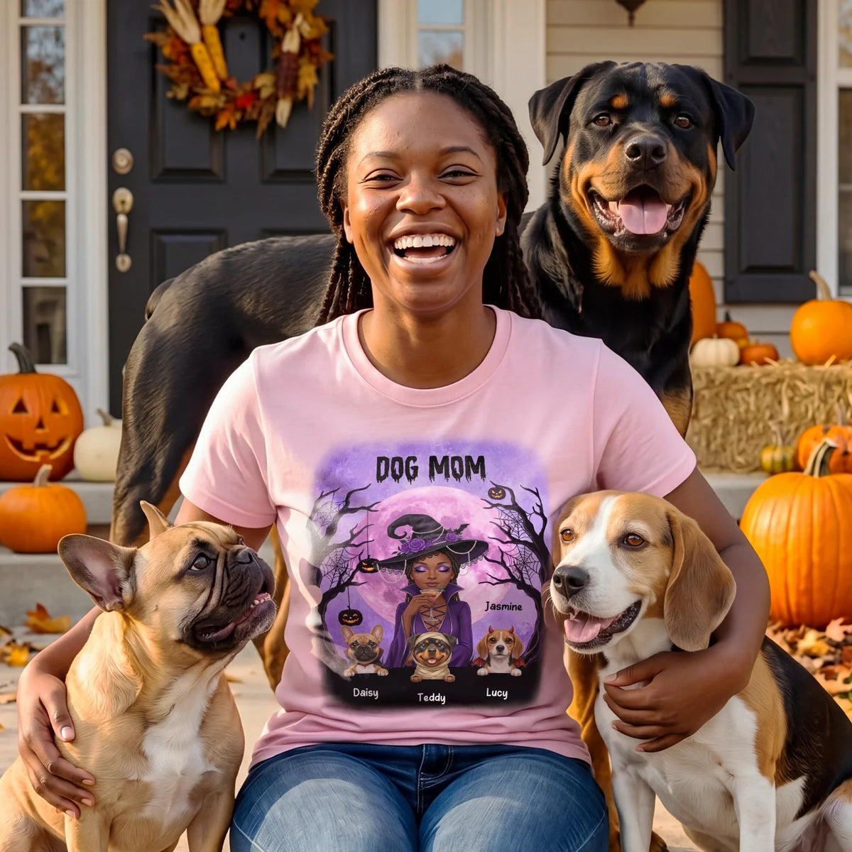 Personalized T-Shirt "Dog Mom Witch"