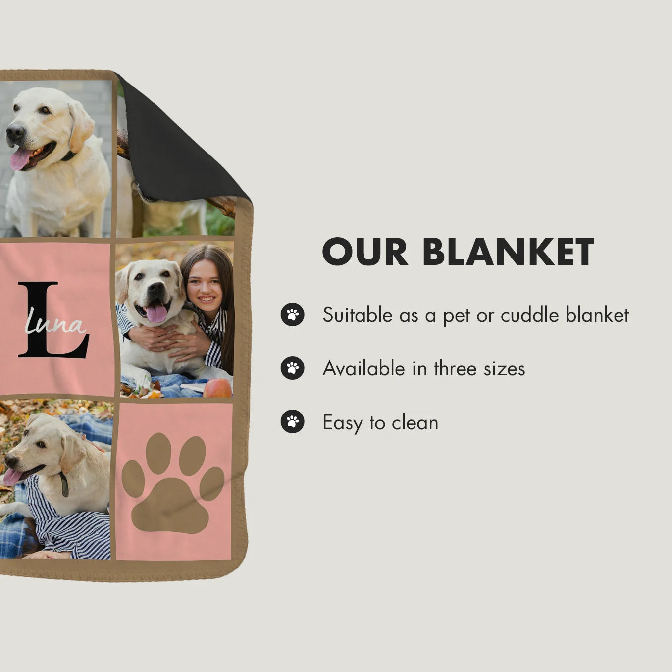 Personalized Blanket with Photo and Letters